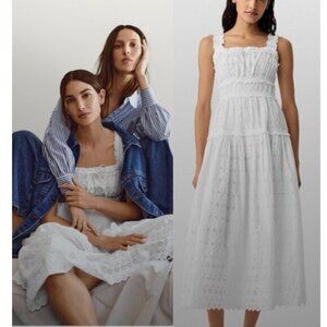 Doen White Eyelet Midi Dress